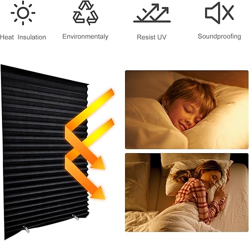 Miniatura 3 de Persianas para ventanas, persianas de papel mejoradas para ventanas, persianas temporales, persianas plisadas verticales, persianas autoadhesivas,