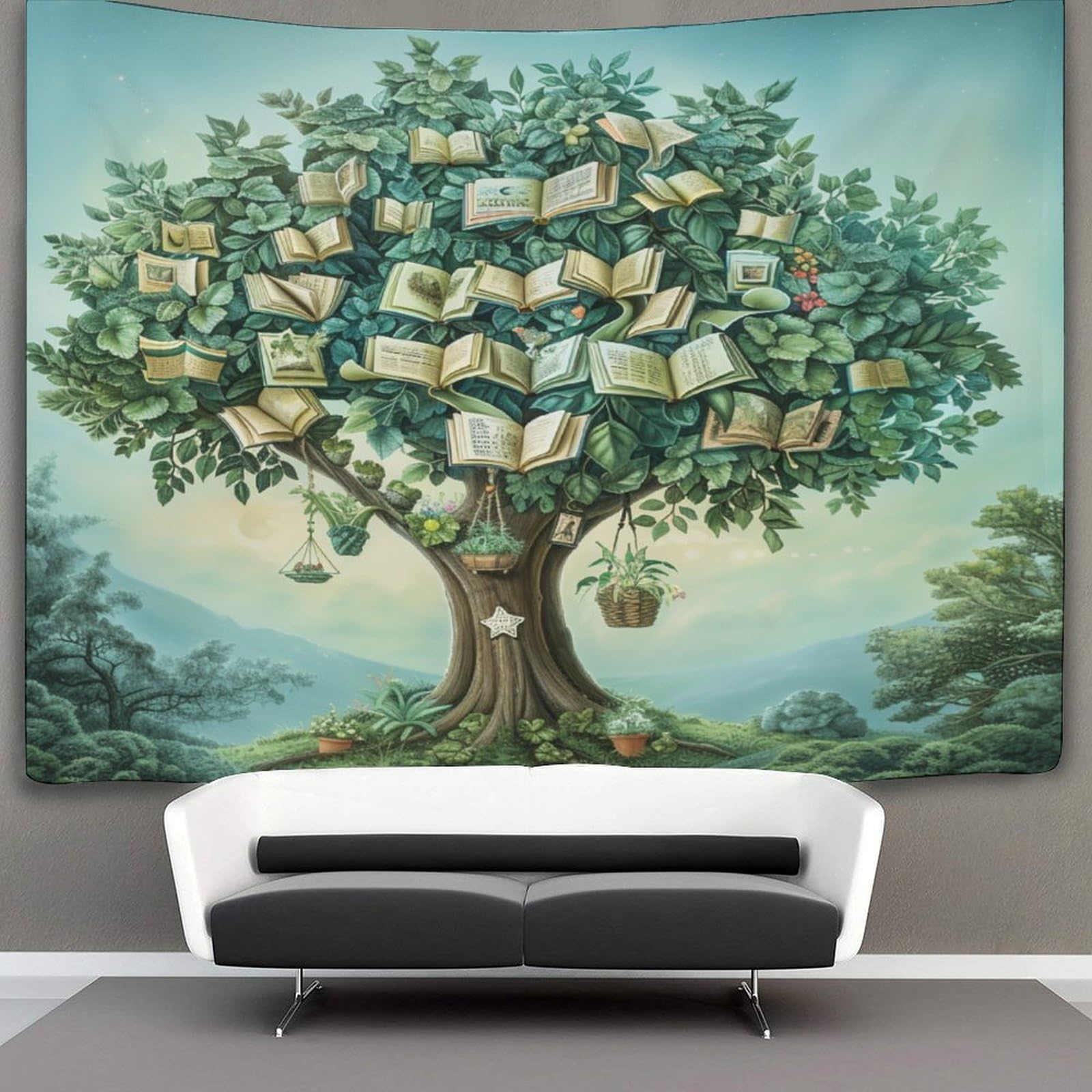 kaiyun Knowledge Tree Tapestry Bedroom Aesthetic Indie Wall Room Decor Plant Wall Hanging,Wall Art 70cmx100cm