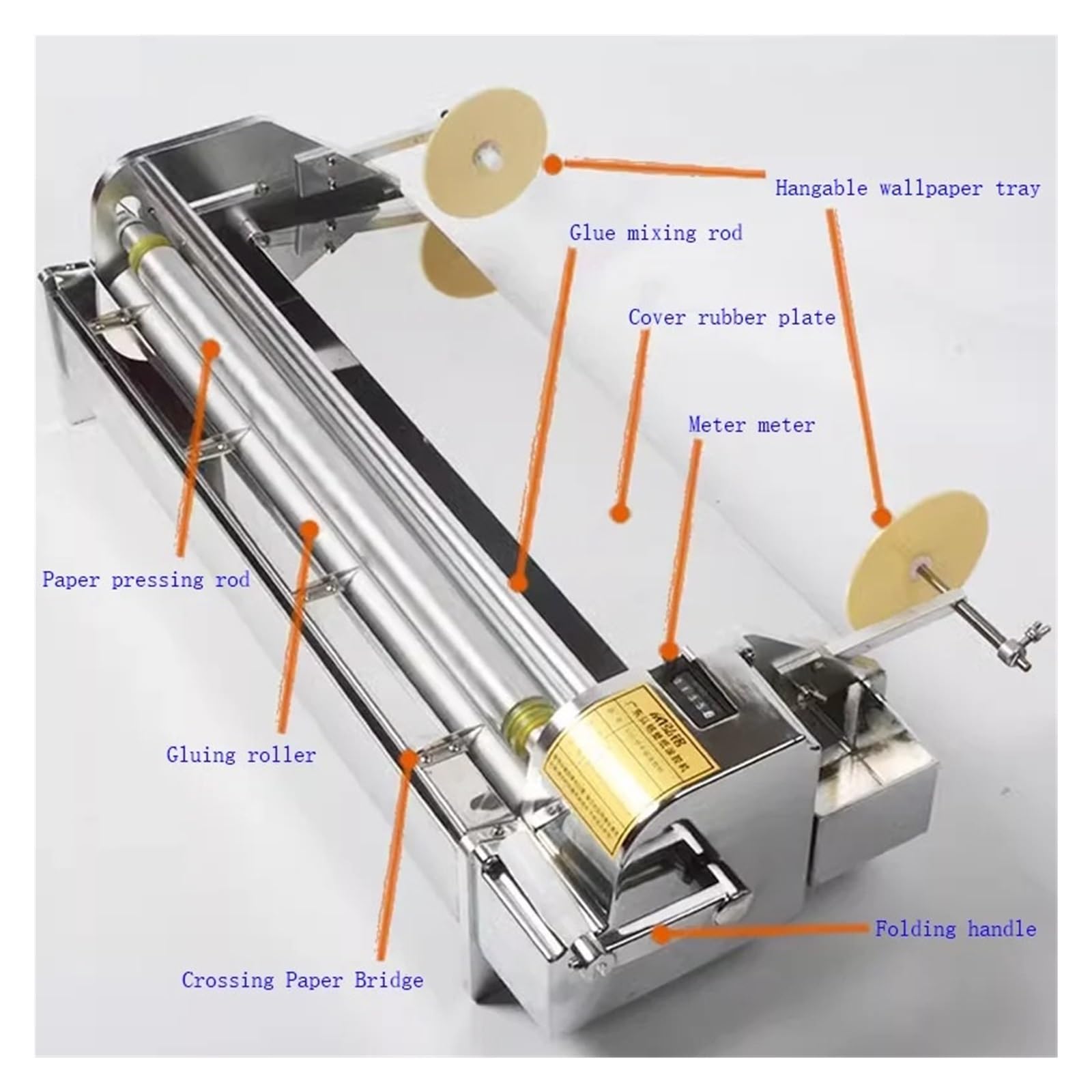 Aplicador de pegamento manual de 53-70 Cm, máquina de cepillado de acero inoxidable, máquina de encolado de papel tapiz for el hogar,Herramientas mecánicas(53CM)