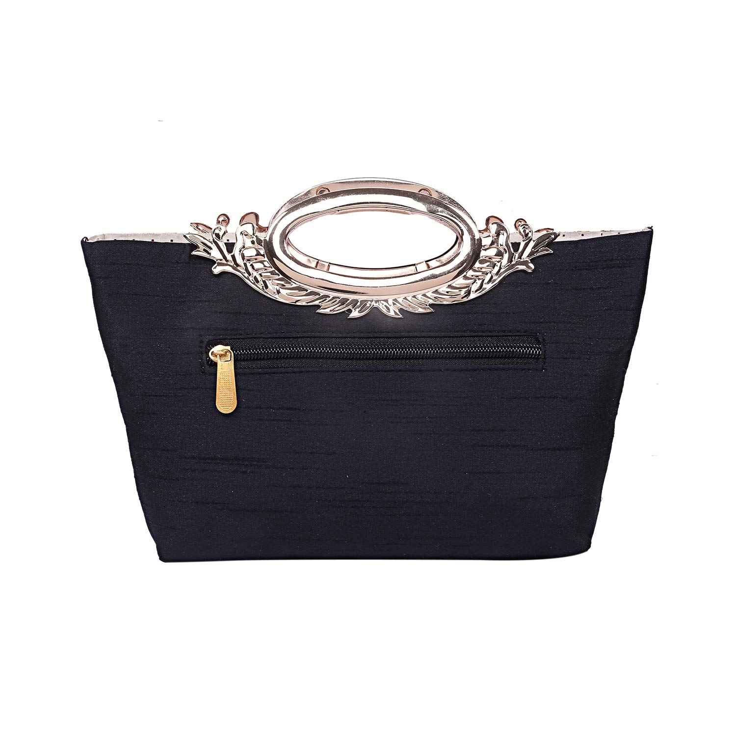 Kuber Industries Silk Clutch Ladies Handbag (Black) -CTKTC8784 - Image 4 thumbnail