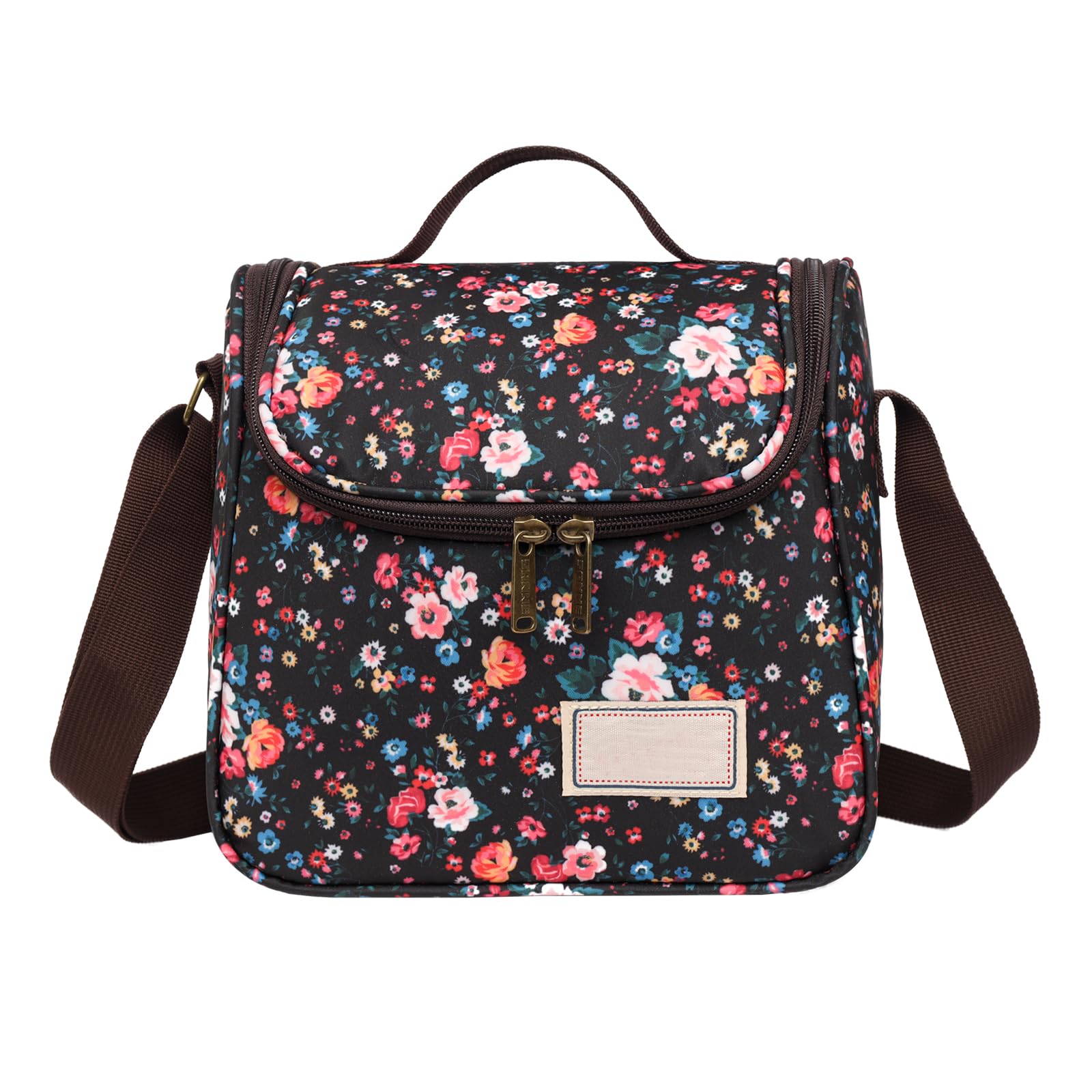 Nanxson Reusable Lunch Tote Bags Insulated Leakproof Lunch Box Cooler Cooling for Adult Men Women for Work/Travel/Picnic/Office (6L,D-Black)