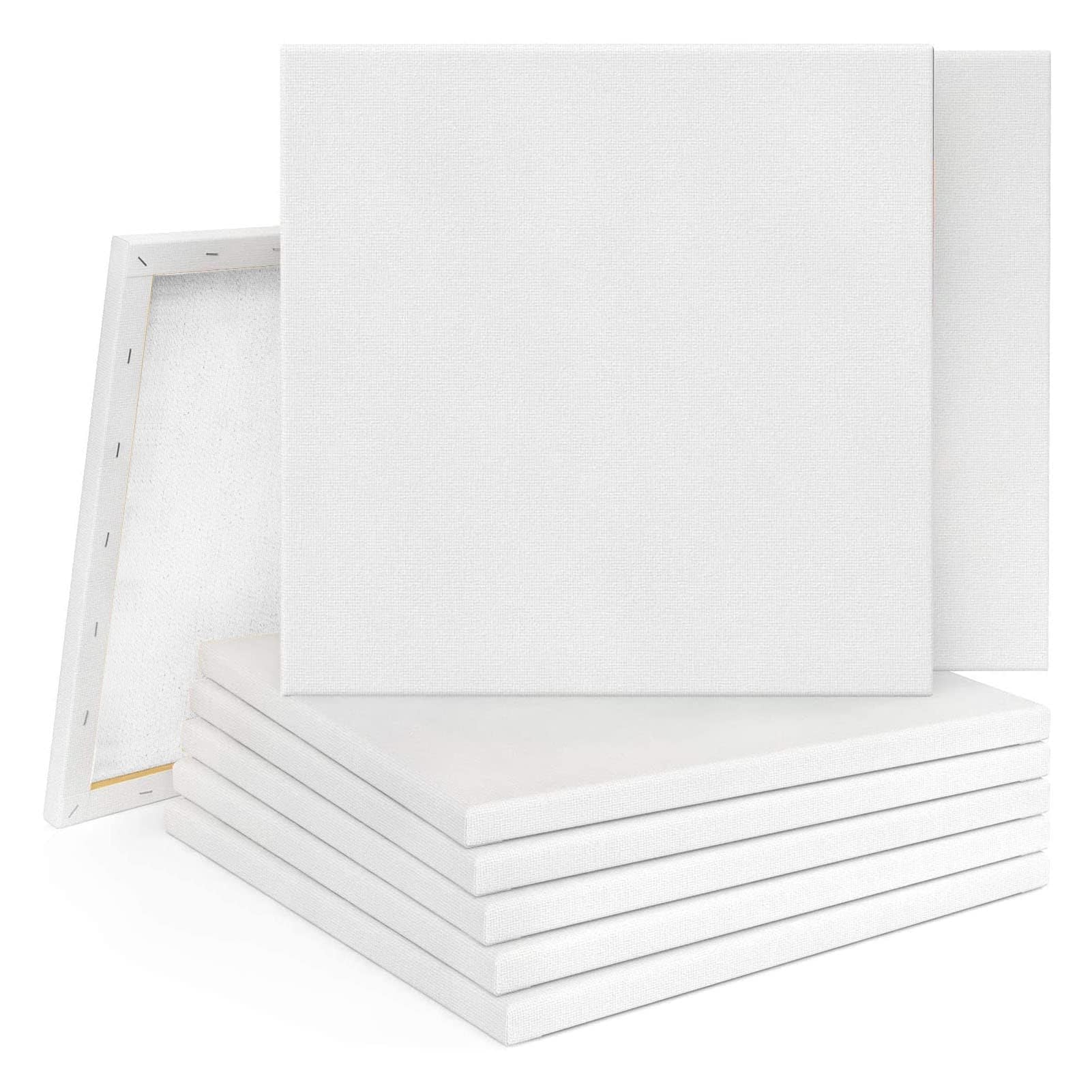 Holdfiturn 20PCS Blank Canvas 20X20cm Artist Canvas Panels Board 100% Cotton Blank Canvases for Acrylic Painting Canvas Board for Artists Oil Paint & Wet Water Art Media