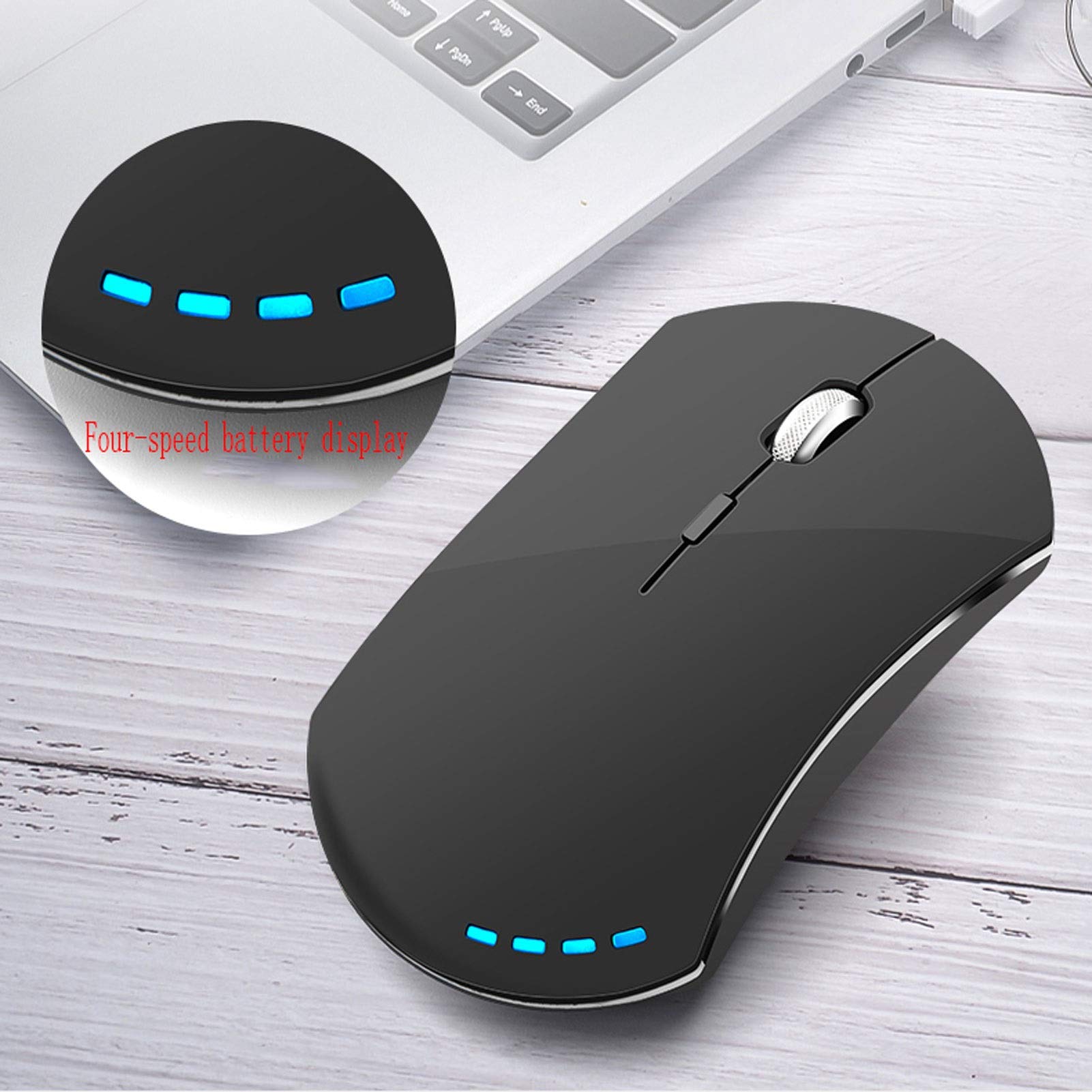PENGQ Mouse Wireless Ultrasottile 2.4G, Rumore Inferiore, Adatto per PC, Notebook Computer, Computer Desktop, Mouse Ottico Mobile Portatile. (Color : Silver)