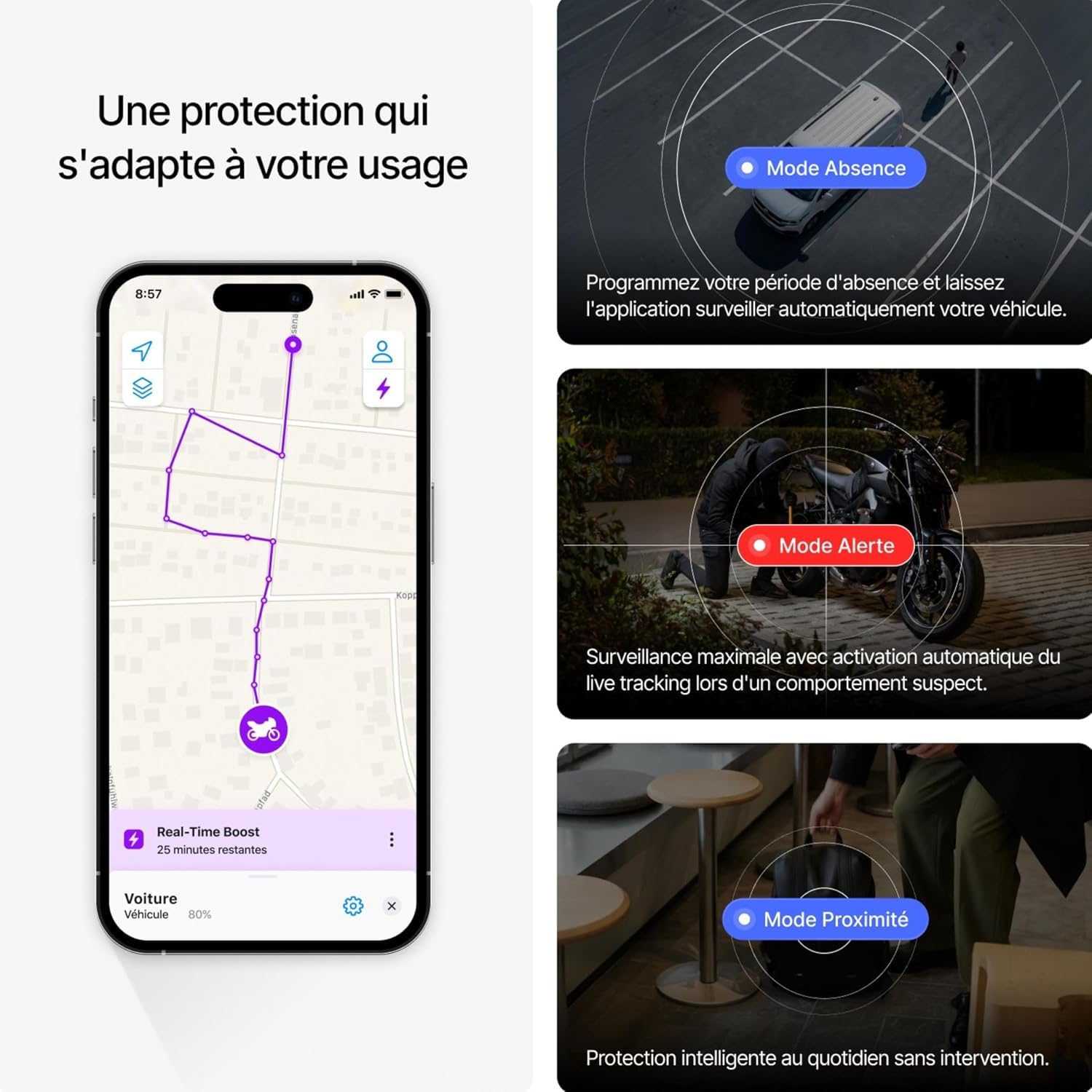 Invoxia GPS Tracker Pro Max - Traceur GPS 4G LTE-M Temps Réel - Live Tracking 1 Position/Seconde - Autonomie Jusqu'à 6 Mois - IP67 - Abonnement 3 Ans Inclus - Moto Vélo Van Voiture Valise Caravane
