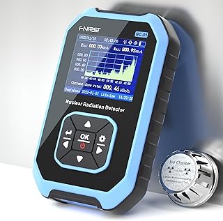 Geiger Counter, Î³-Ray Î²-Ray X-ray Radiation Detector Meter, Rechargeable Gamma Beta Tester for Marble Food Metal Radiation Detector with LCD Screen, 5 Units (Blue)