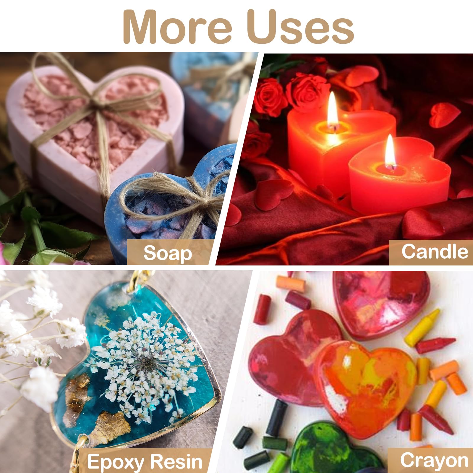 3 moldes de silicona en forma de corazón con 8 cavidades, molde de silicona para hornear, mini molde para magdalenas, molde en forma de corazón de San Valentín para hacer chocolate, dulces, jabón y
