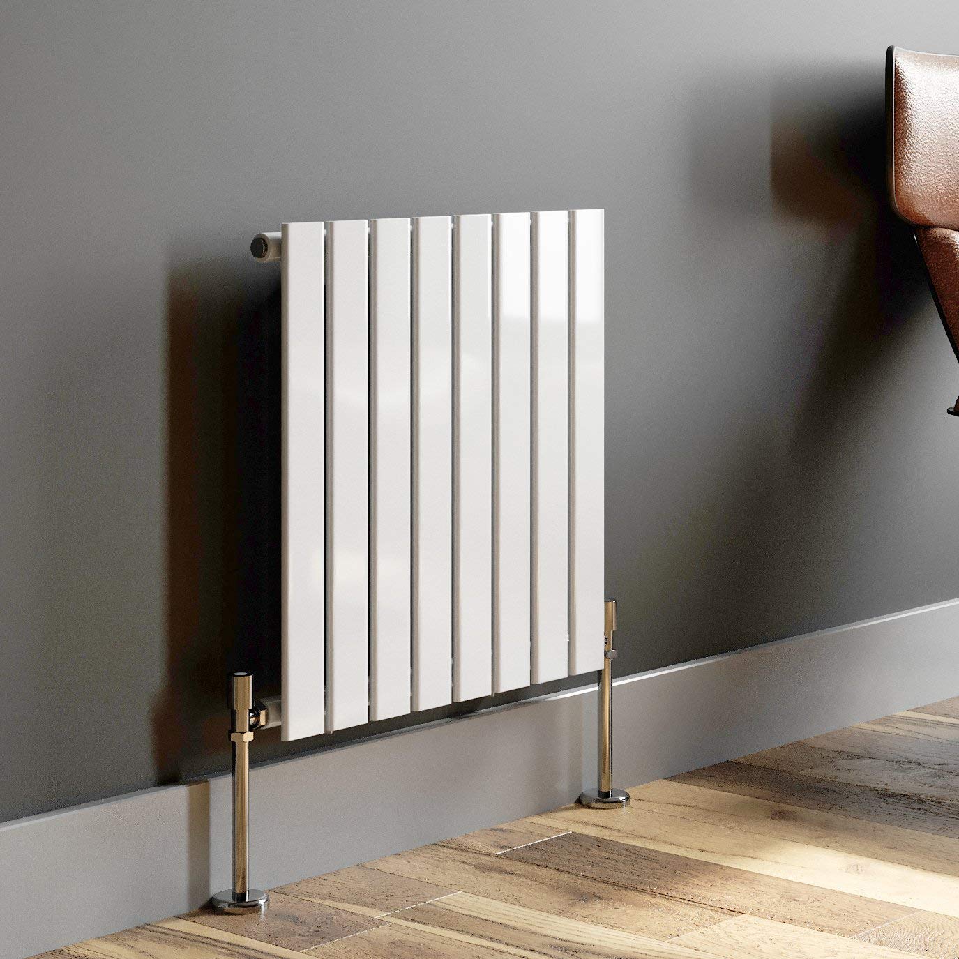 DuraTherm White Designer Radiator Flat Panel Horizontal Vertical Double  Single Panel (Horizontal Single 600x604mm) : Amazon.co.uk: DIY u0026 Tools