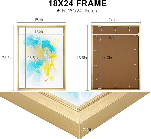 Vista 135 de GULETHUN Marco de fotos de 24 x 36 pulgadas, marco para póster blanco, decoración del hogar, marcos naturales de galería, formato horizontal