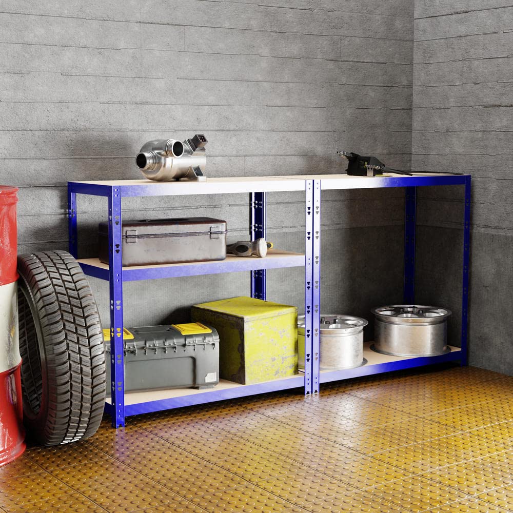 Lot de 2 étagères modulables charges lourdes en métal 10 plateaux - Rangement de l'atelier - Achat & prix
