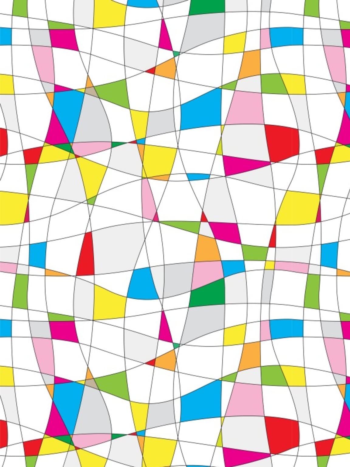 Windowpix 36 x 48 Abstract Retro Groove Pattern Window Film Static Cling Film UV Filtering Energy Saving