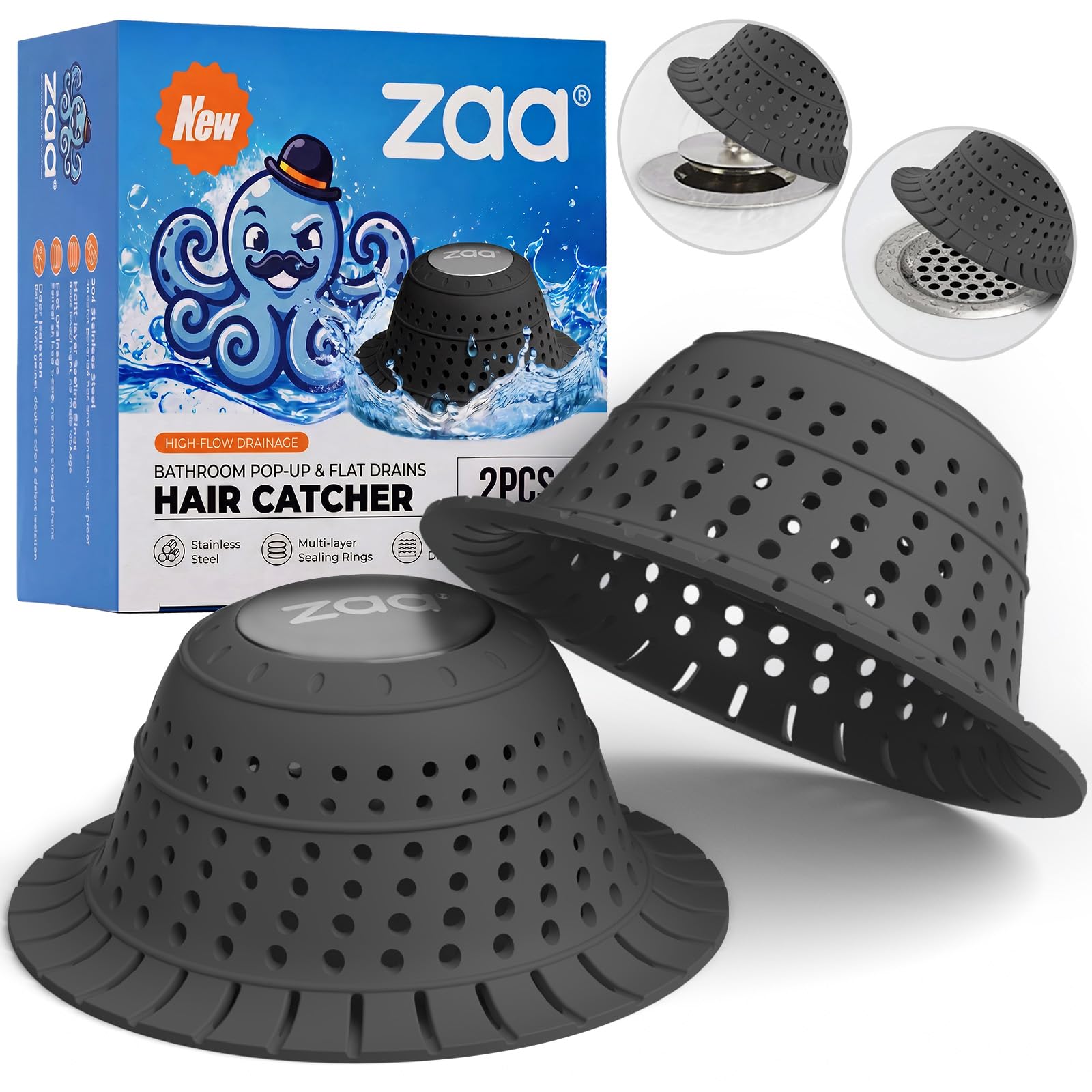 zaa Bathtub Drain Strainer Silicone Bathroom Stopper Fixture Accessories