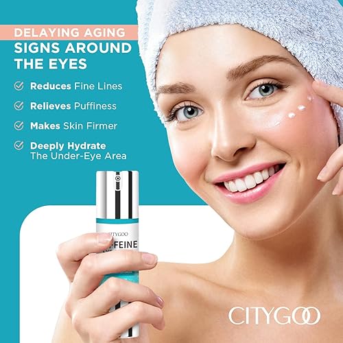 Miniatura 2 de CITYGOO Crema de ojos con cafeína bajo para ojeras e hinchazón - Con líneas finas para reducir las arrugas - Bolsas debajo de los ojos Cuervos Pies