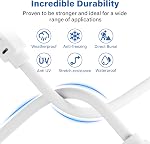 Ethernet Cable 25ft for Cat6/Cat5E, 40Gbps Support Cat8/Cat7, 24AWG Network Cable Indoor&Outdoor, Direct Burial Waterproof & UV Resistant, High Speed Snagless RJ45 LAN Cord -PC/Modem/Router, White