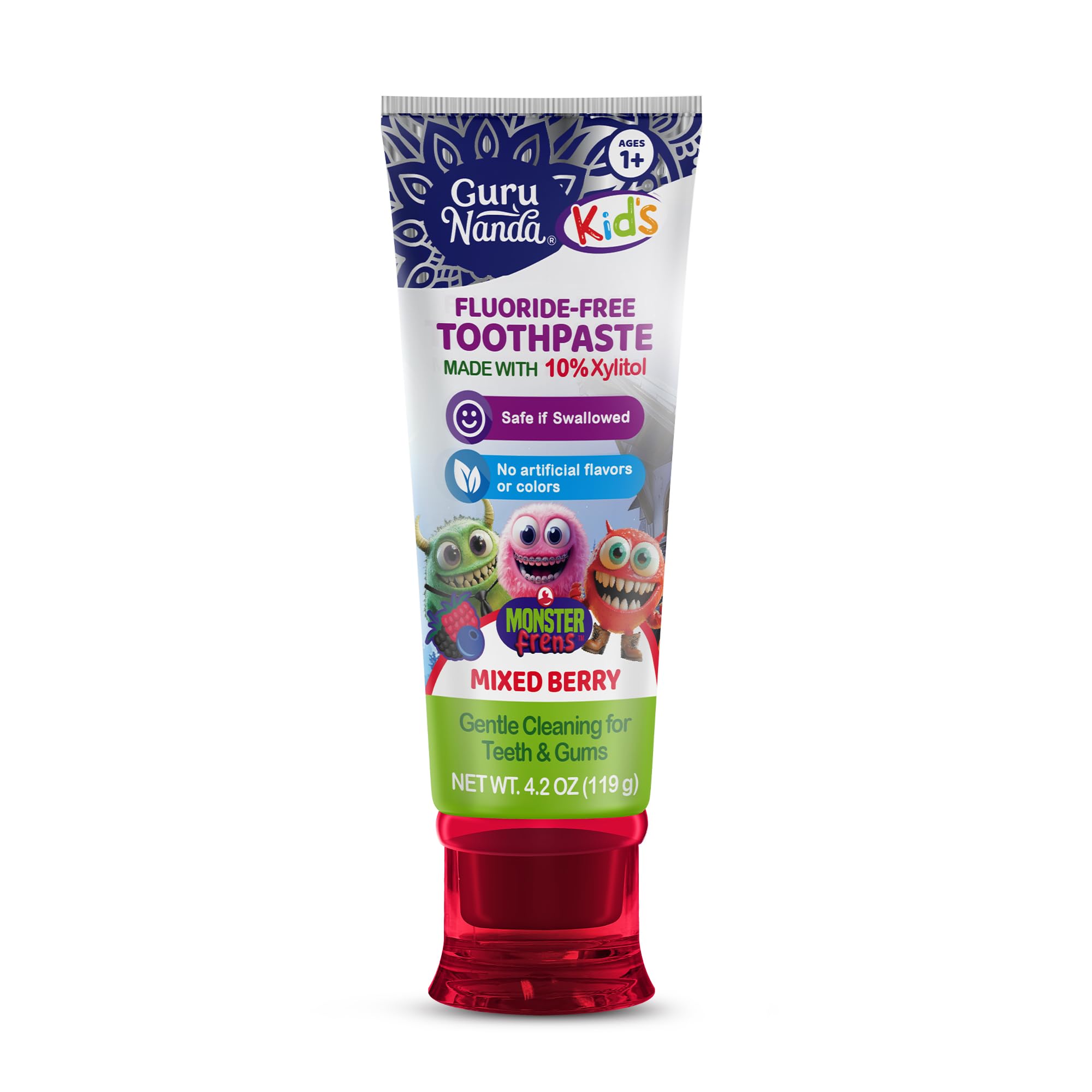 GuruNanda Toddler Kids Toothpaste, Mixed Berry, Ages 1+, 4.2 oz