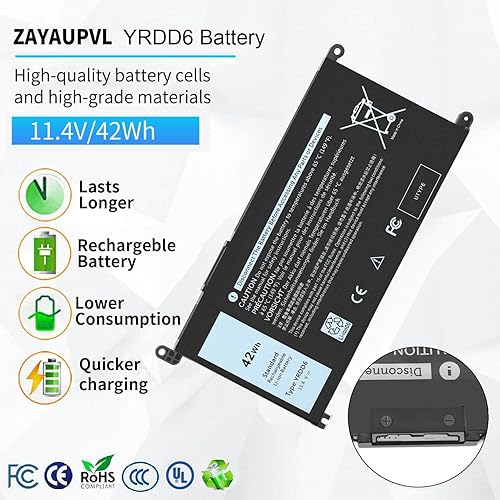 Miniatura 2 de Batería YRDD6 de 42 Wh para Dell Inspiron 15 3582 3583 3584 P75F 3593 5584 5585 5590 5593 5594 5598 5582 7586 14 3493 5481 P. 93G 82 5485 5491 5482