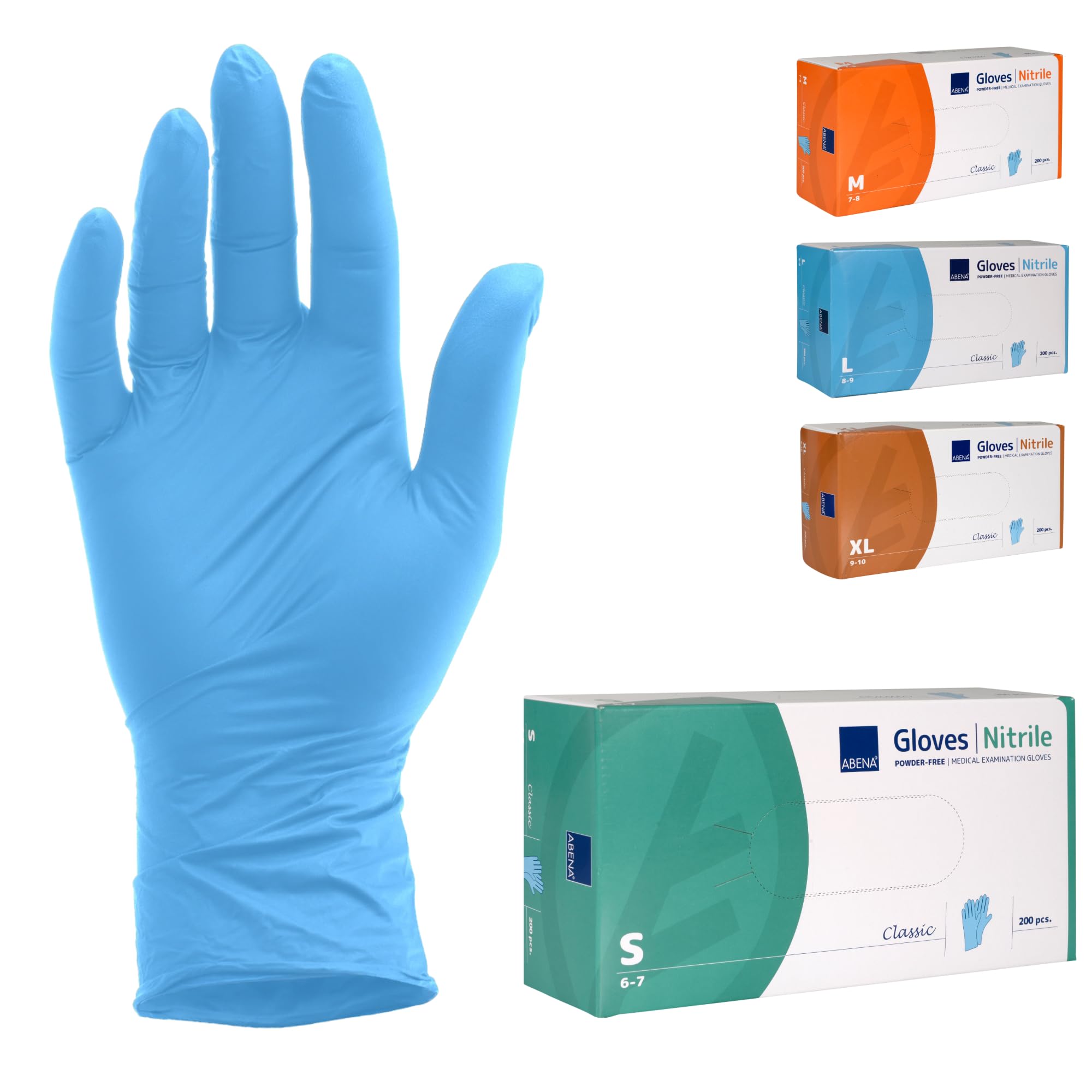 ABENA Nitrilhandschuhe Nitrilhandschuhe – Blau, puderfrei & latexfrei, 200 Stück