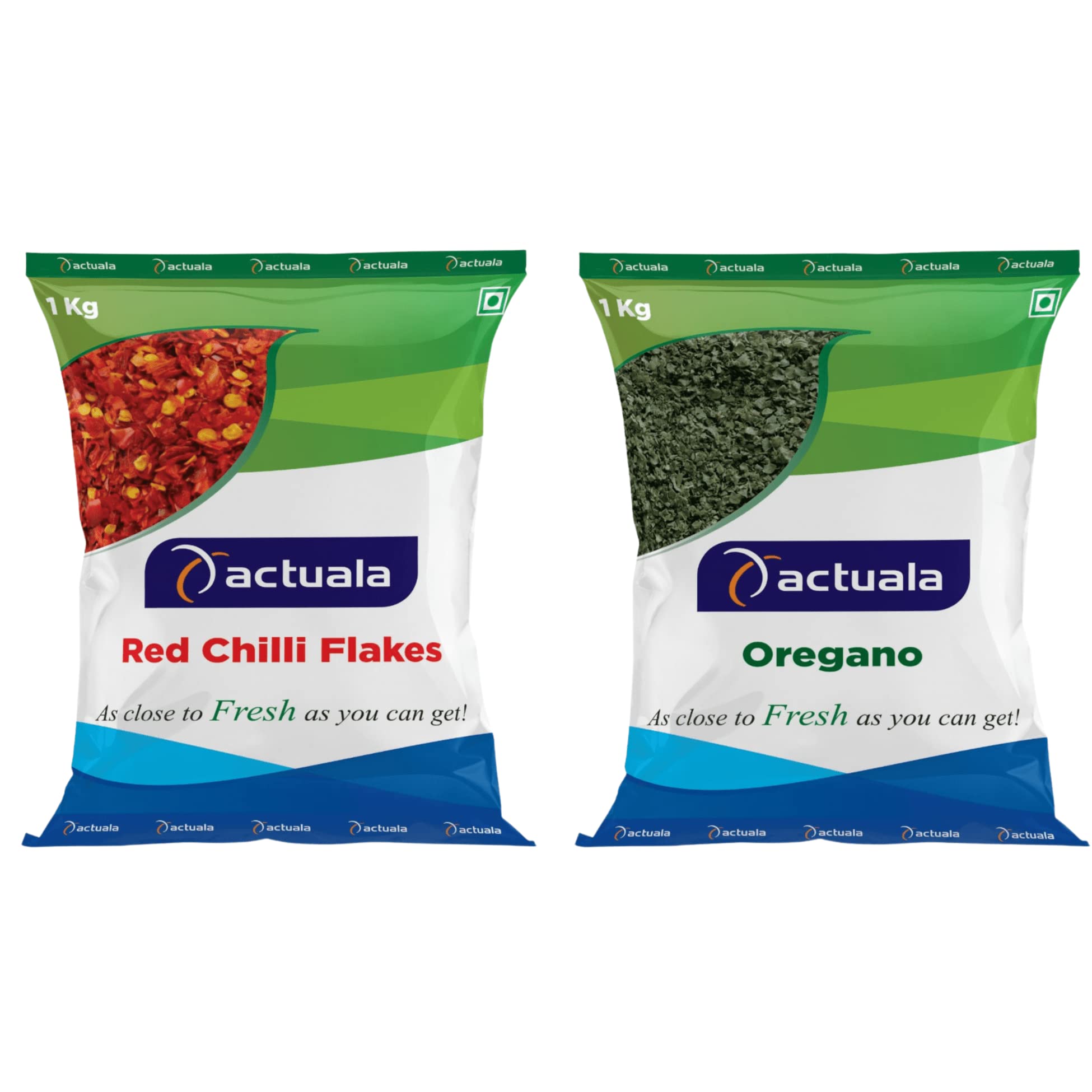 AACTUALA Chili Flakes & Oregano Combo – 1KG Each – Italian Seasoning Herbs for Pizza, Pasta, Soups, Garlic Bread, and Sauces – Classic Blend for Everyday Cooking & Food Service Use