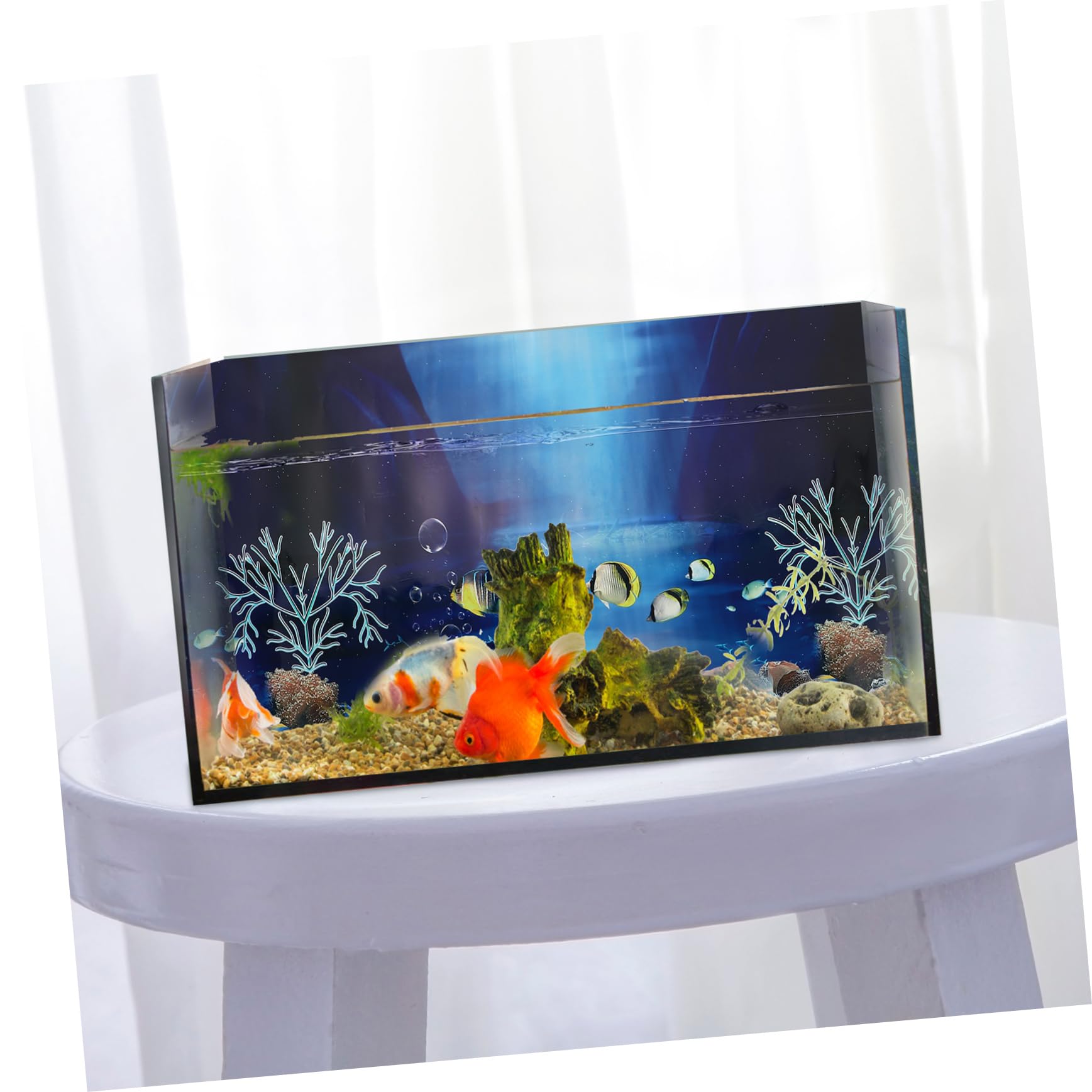 BESPORTBLE 4pièces Fish Tank Decal Adhésif Décoration De Fond Aquatique pour Aquarium Autocollant Relief avec Motif sous-Marin Unique Facile à Installer