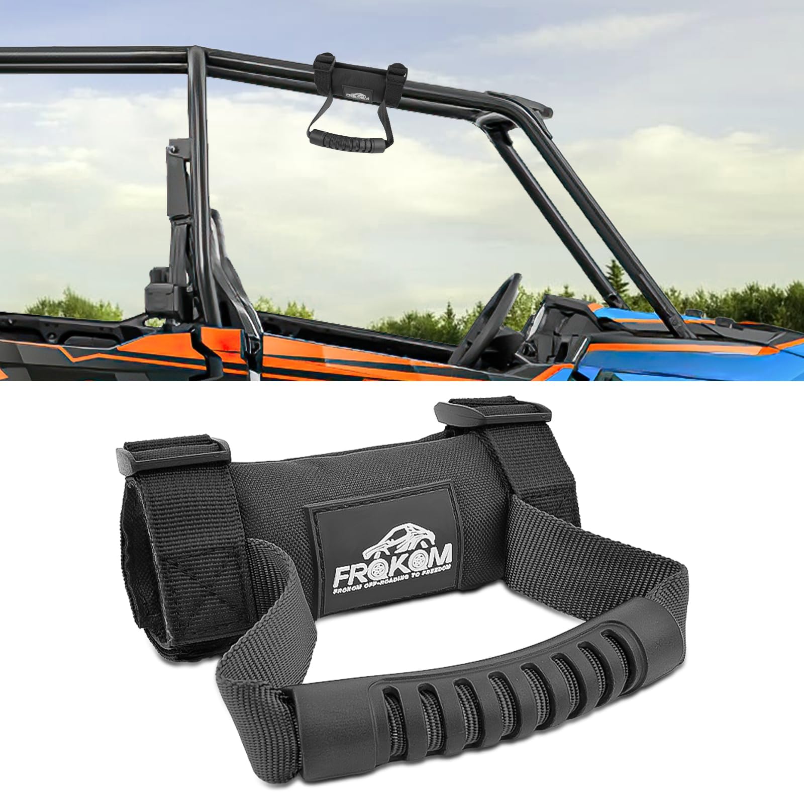 Frokom 1 PCS Black Roll Bar Grab Handles,UTV Grab Handles