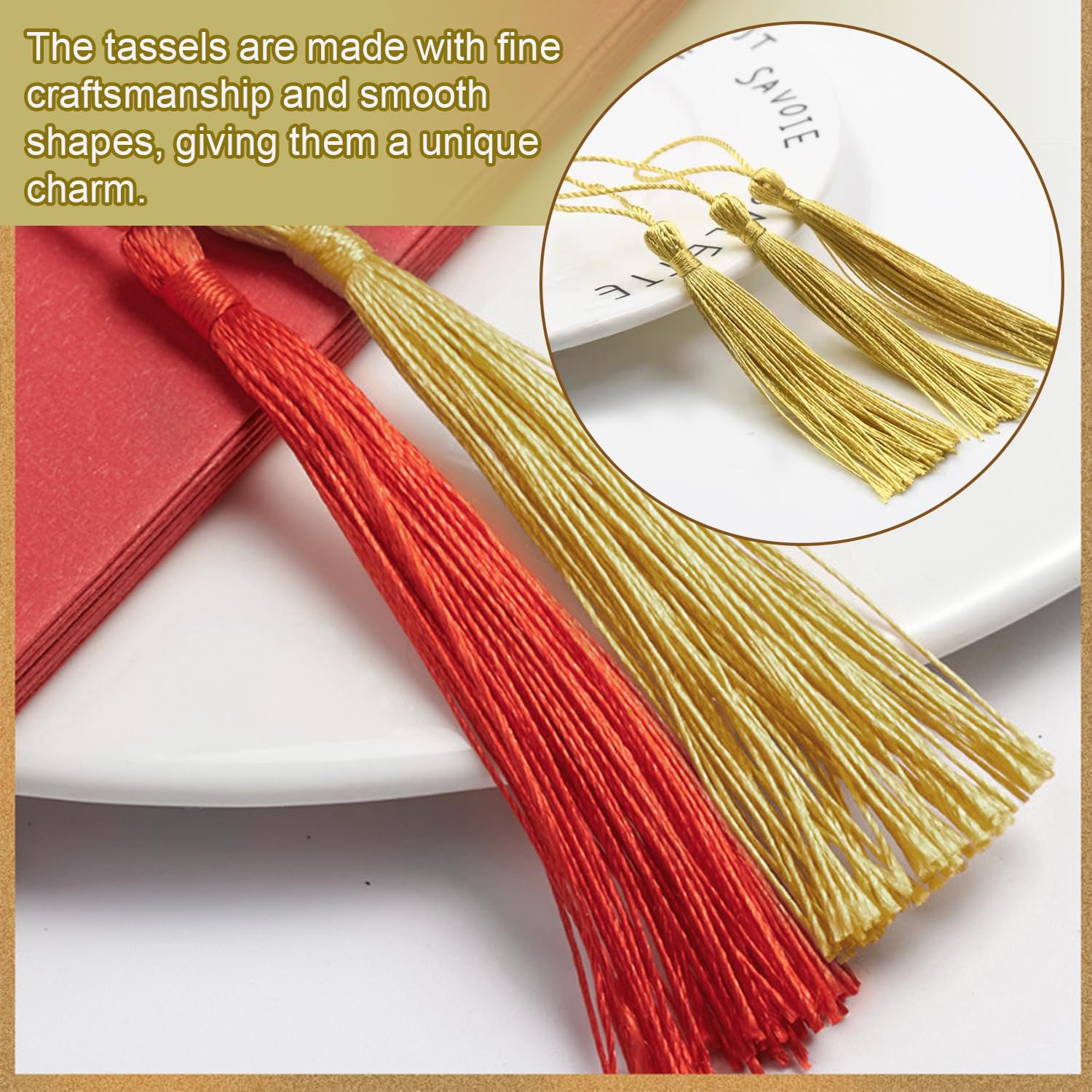 150 Piece Bookmark Tassels, Golden Tassels, Red Tassels, Colorful Tassels, Decorative Tassels, Mini Tassel Accessories - Image 4