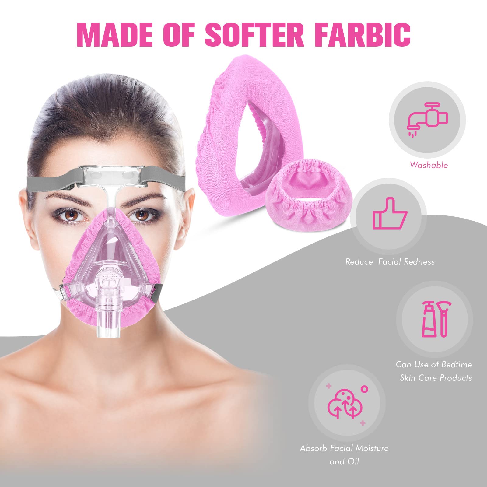 Buy 5 Packs Mask Liners Reusable Soft Covers Reduces Air Leaks and