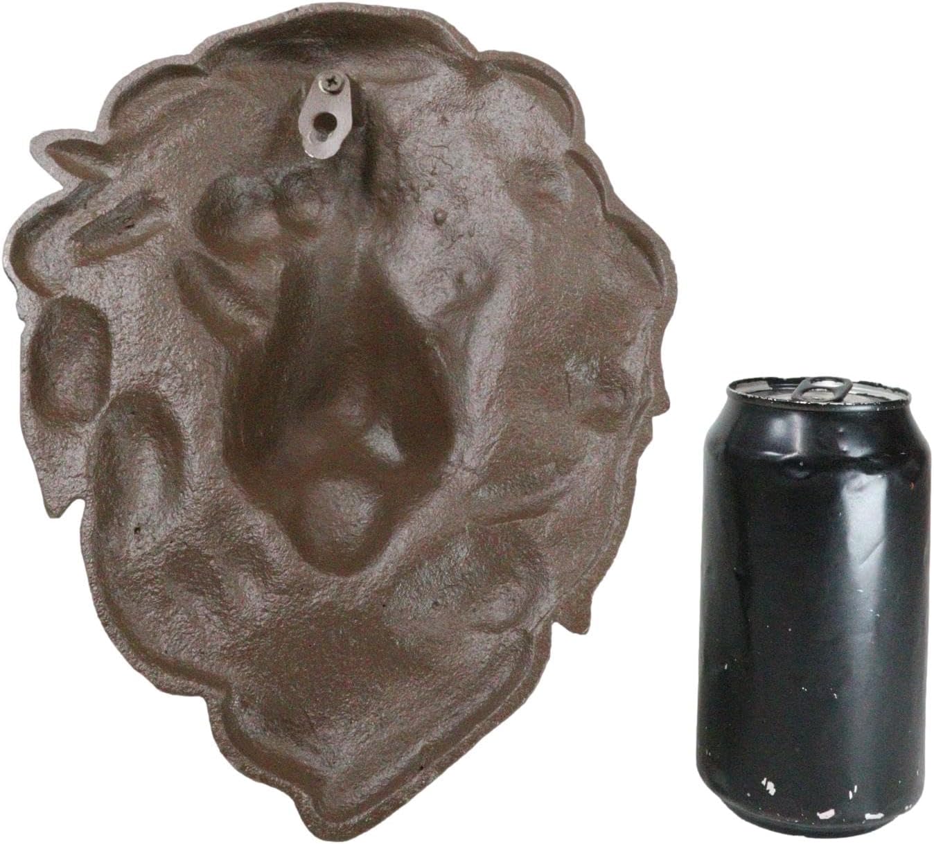 Ebros Gift Cast Iron Aslan The King of The Jungle Regal Lion Head Wall Plaque Figurine 9.75" High Collectible Decor