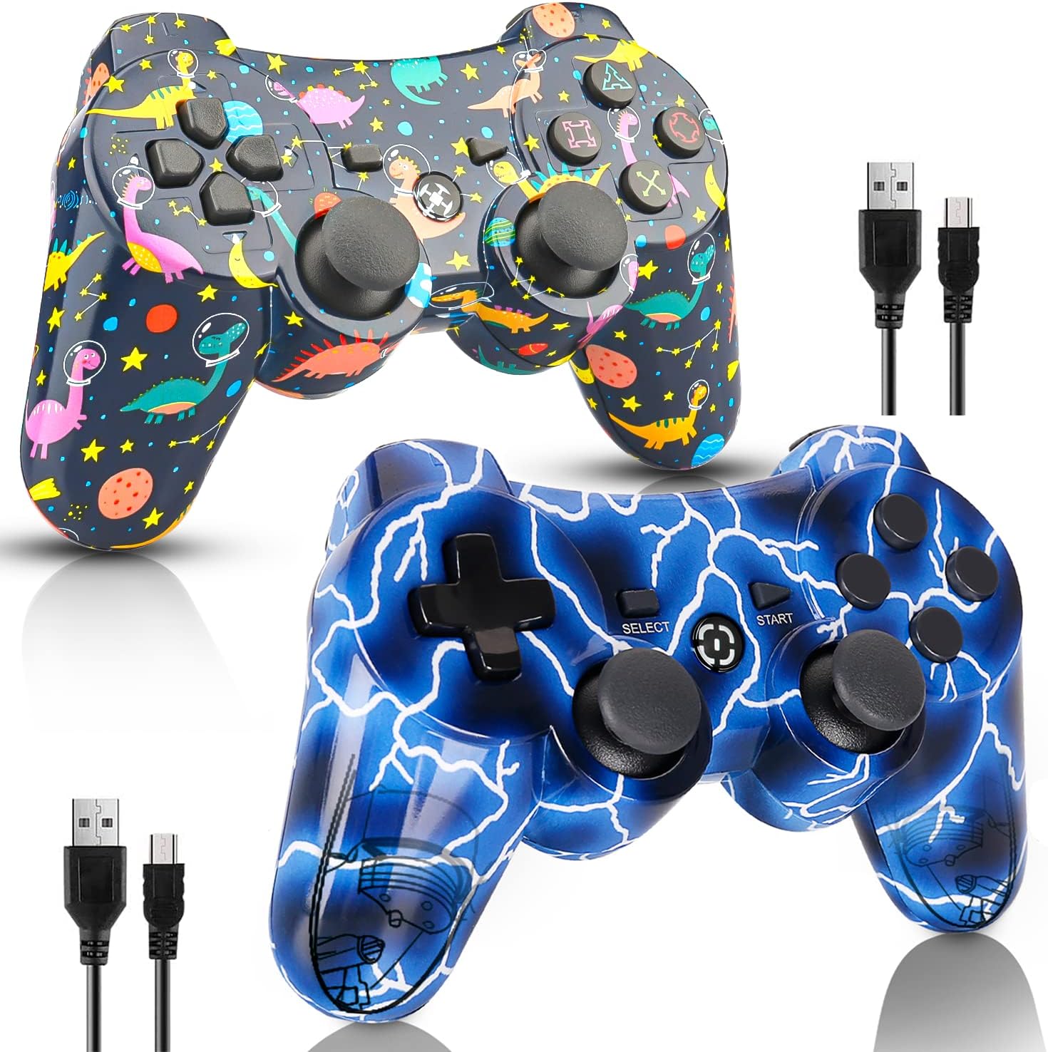 OUBANG 2 Pack Remotes Work for PS3 Controller Wireless