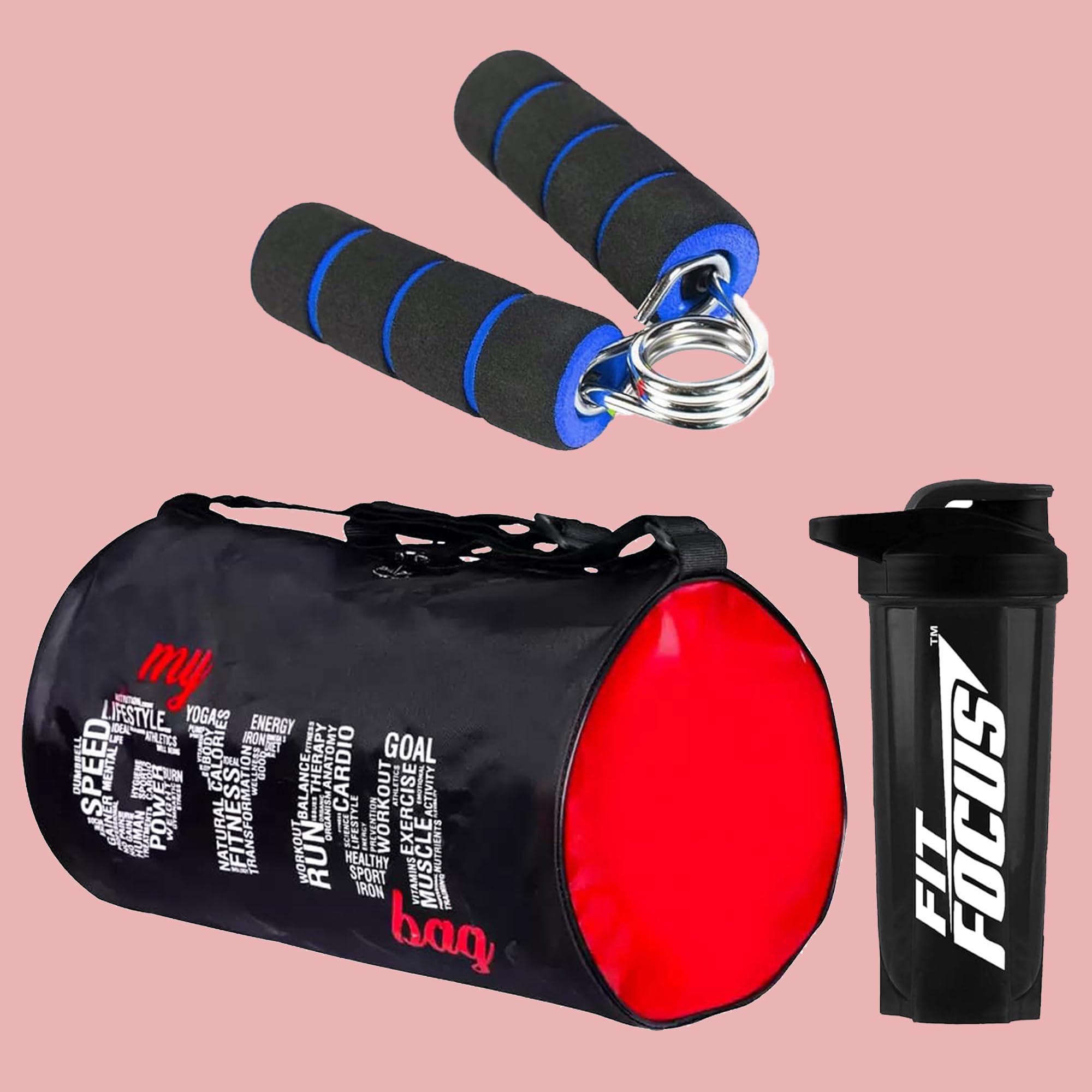 Ultimate Fitness Kit –My Gym Bag with Protein Shaker & Mini Hand Gripper (Blue)-image-40