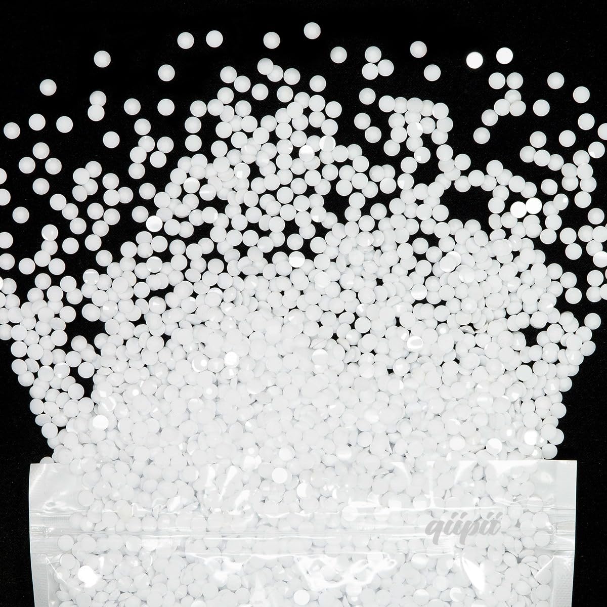 qiipii 20000PCS 4mm White Resin Rhinestones for Crafting Pure White Flatback Jelly Resin Stones Big Bulk SS16 Non-Hotfix Diamonds Gems for Nails Face