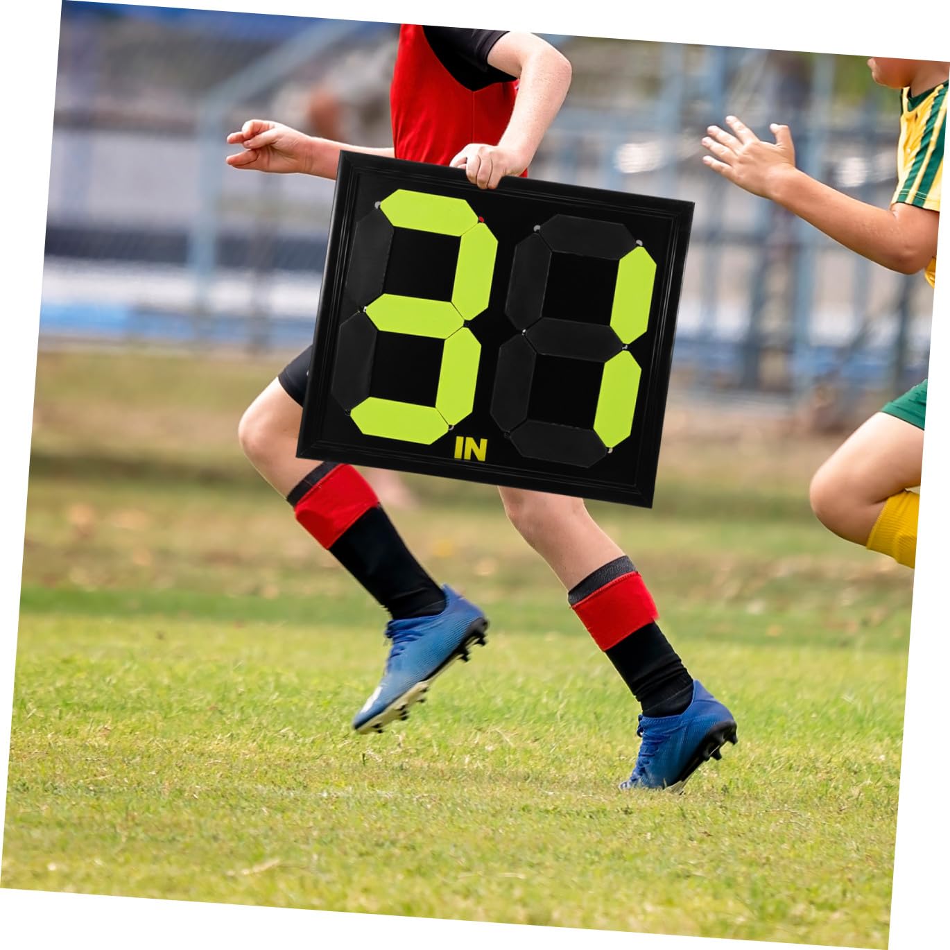 UKCOCO Tabellone Segnapunti Calcio per Sostituzioni Manuali Numero PP Nero, Accessorio Giudice di Gara per Tenere Punteggio e Giocatori