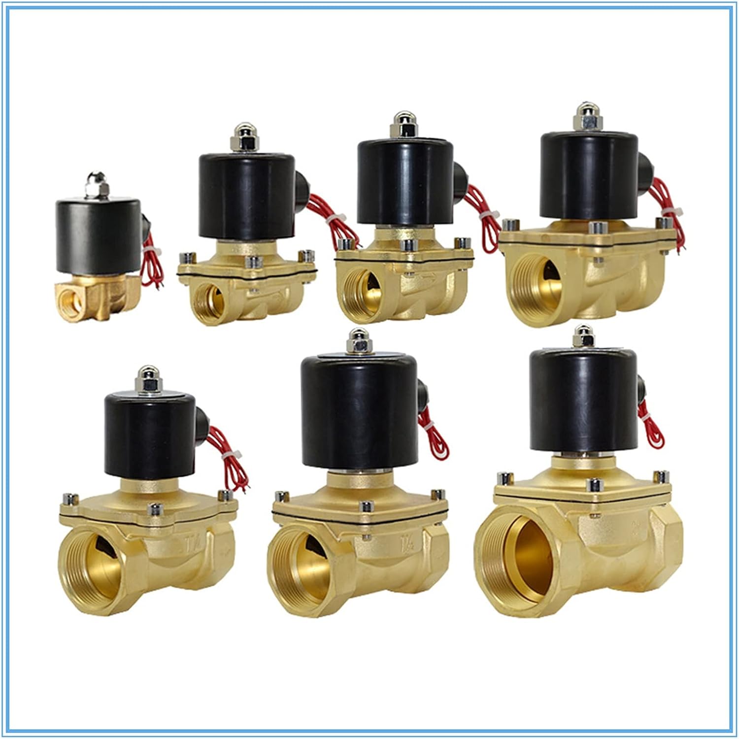 Electric Solenoid Valve 1/4 1/8 3/8 1/2 3/4 1 2 Inch AC110V AC220V DC12V DC24V Electric Solenoid Valve Pneumatic Valve for Water Oil Air Gas(220V,DN25)