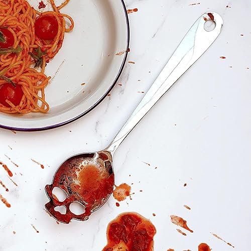 Miniatura 6 de Suck UK Espátula de metal de calavera  Espátula de acero inoxidable  Espátula de pescado ranurada  Accesorios de cocina góticos y decoración gótica