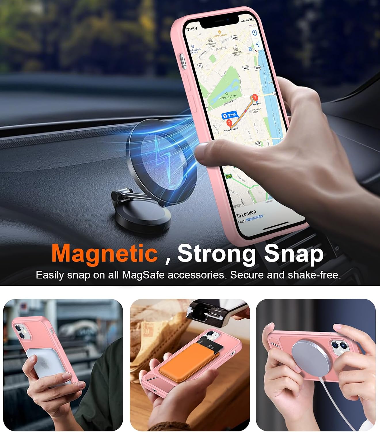 Magnetic Compatible with iPhone 11 Phone Case, [Built-in Invisible Kickstand][Compatible with MagSafe] [Military Grade Shockproof] Slim Translucent Matte Phone Case for iPhone 11 6.1" thumbnail