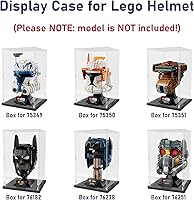 Vista 3 de Choowin Vitrina de acrílico para casco de Lego Star Wars para casco de Lego Capitán Rex, vitrinas de acrílico transparente grueso