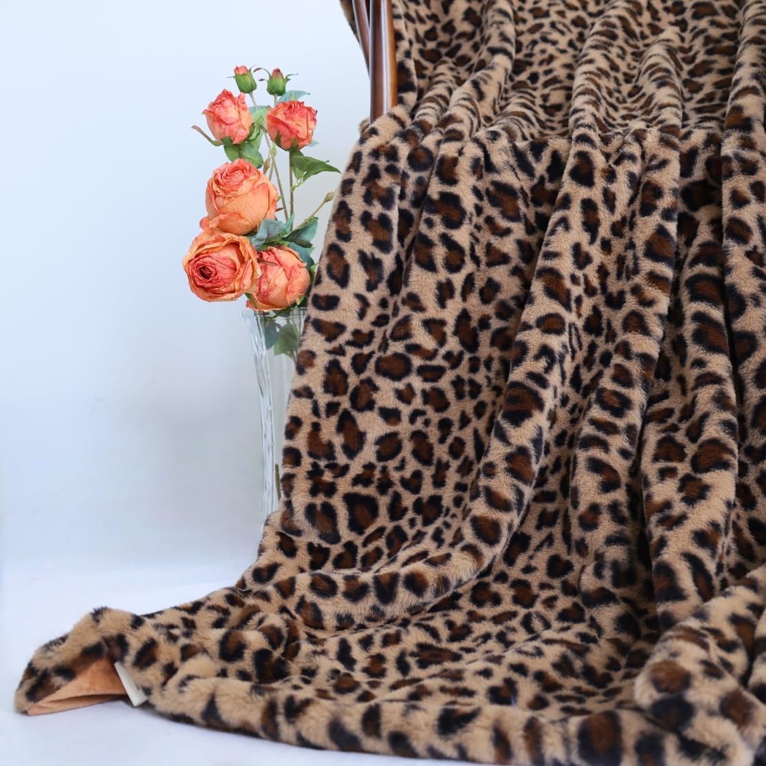 Velboa Super Soft Leopard Blanket Double Layer Bedding Thick Sofa Cover Furry Fuzzy Fax Fur Throw Blanket (Brown,63 x 79 Inch) - Image 7