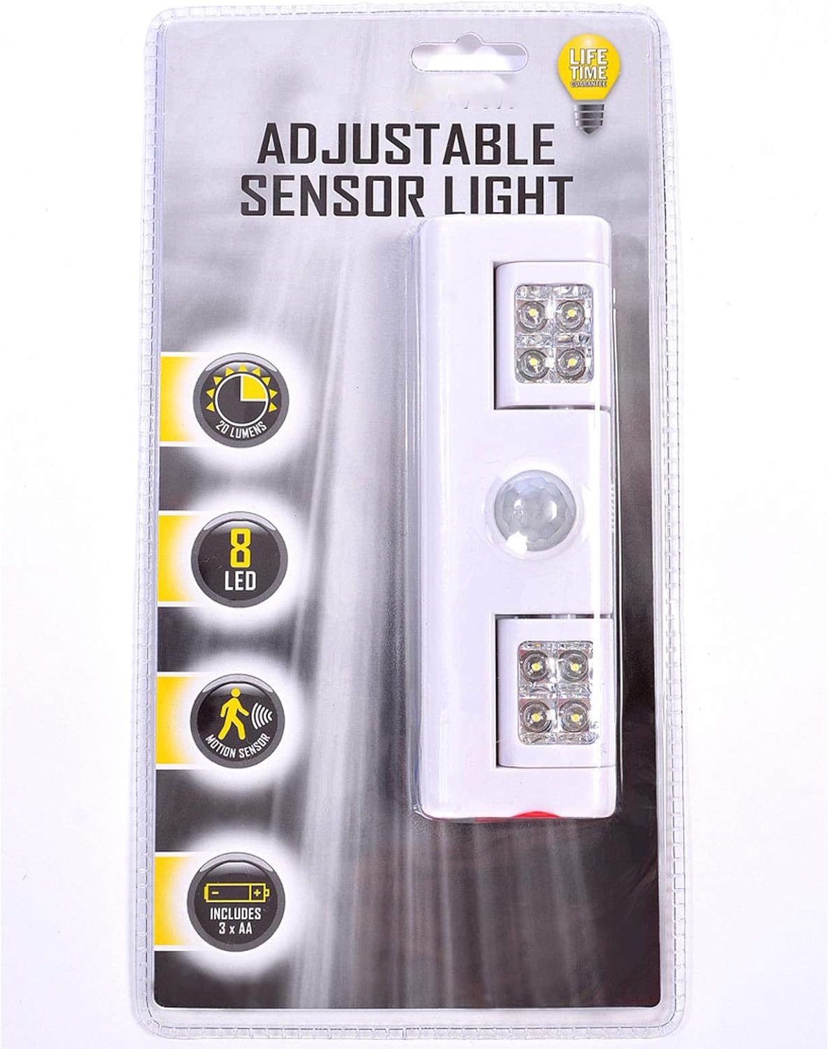 Blue Spot Tools - Electralight 65234 Adjustable Sensor Light With Batteries 8 LED 20 Lumens White