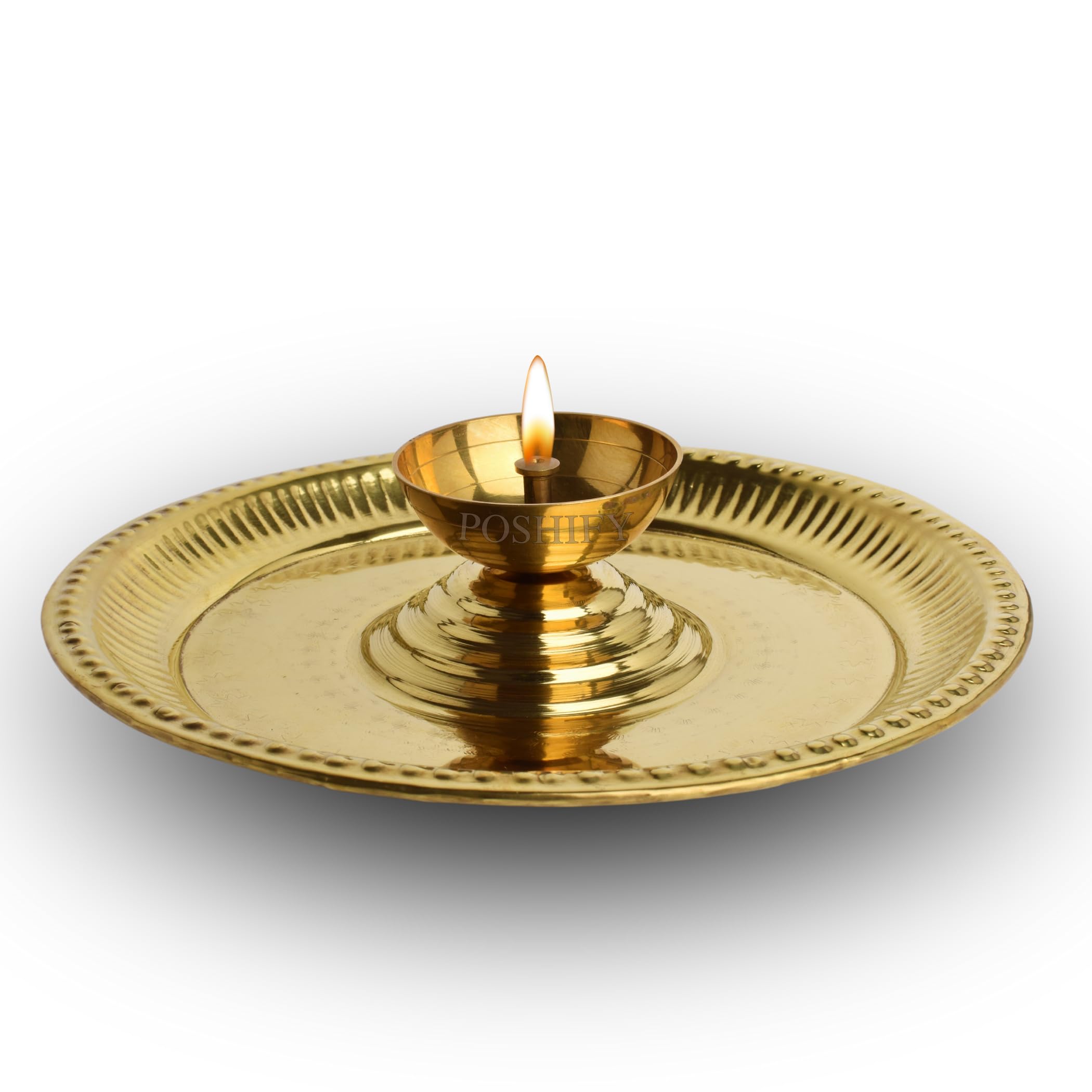 Brass Aarti Plate - Handcrafted Indian Diya -1 Brass Aarti Plate - Handcrafted Indian Diya -1