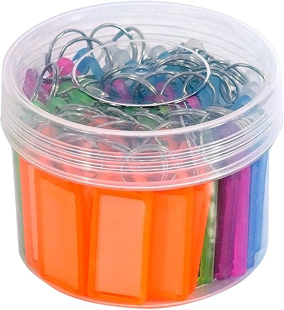 WeKonnect ®; 50 Multicolor Key Tags, Key Chain Key Ring