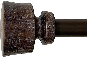 Stockton 5/8 Inch Diameter Adjustable Curtain Rod Set In Walnut