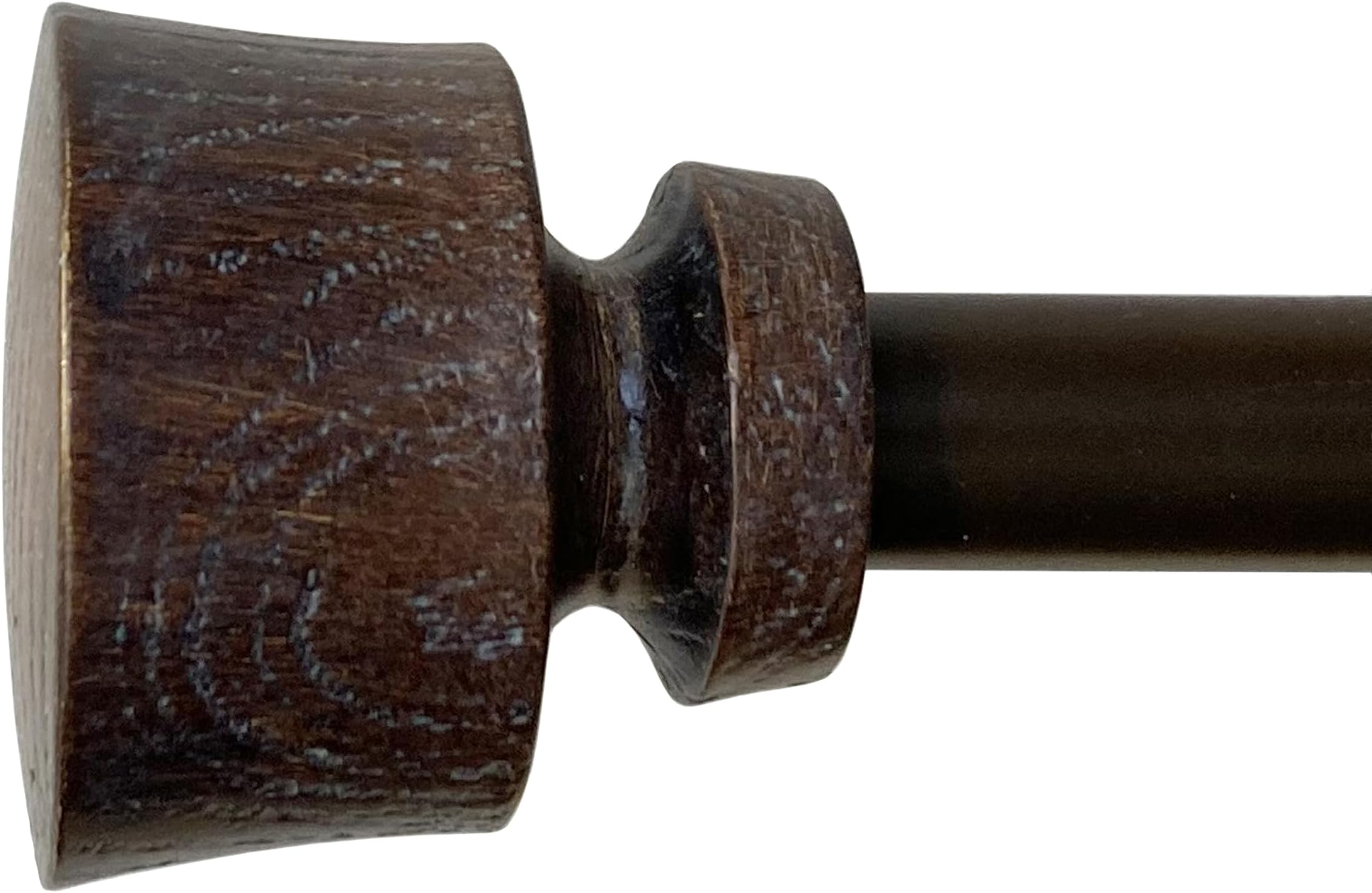 Stockton 26-48 Inch Adjustable Curtain Rod Set, 5/8 Inch Diameter in Walnut