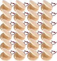 Fuyamp 24 Pack Wooden Finger Castanets - Safe Classroom Percussion Instruments for Kids Adults Music Learning