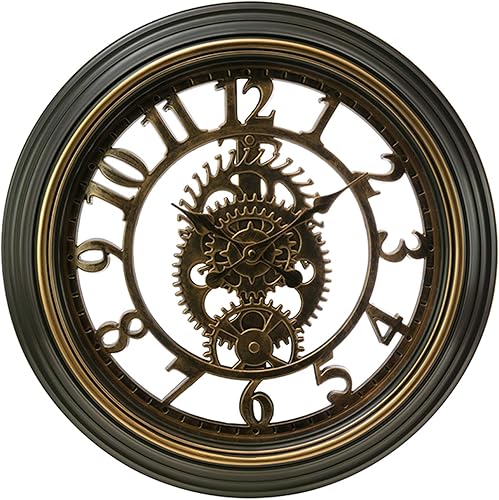 Kiera Grace Reloj de pared redondo decorativo bronce