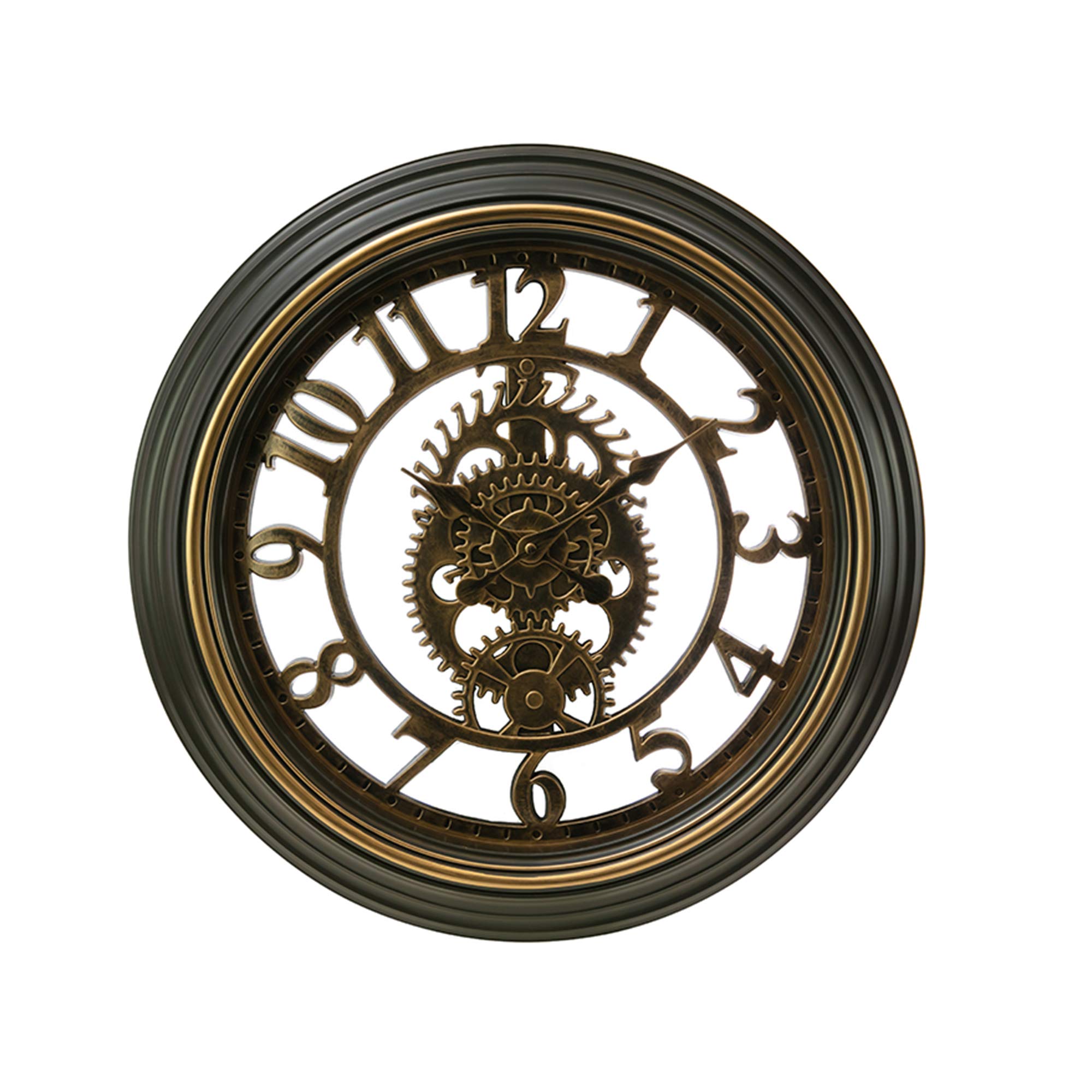 Horloge murale à engrenages haut de gamme bronze 50,8 cm Kiera Grace pour intérieur raffiné