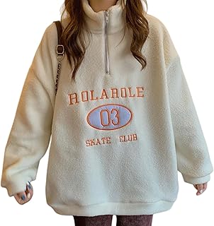 [ＷＭＭＩＮＧ] パーカー レディース かわいい 学生 スウェット おしゃれ ハーフジップ トレーナー ムートンパーカー 保温 刺繍 厚手 トップス 英字ロゴ ドロップショルダー アカデミック