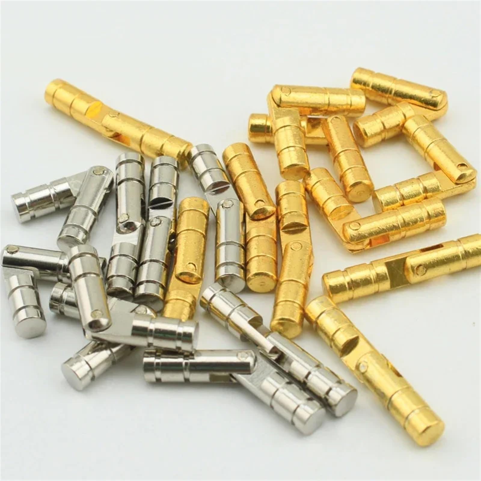 Cerniere Per Ante Cucina 50 pz Retro Contenitore di Gioielli Nascondere Cerniere Cilindriche In Miniatura for La Raccolta/Sigaretta Oro/Argento Cerniera for Mobili per Ante Cucina(Gold 3.5x13mm)