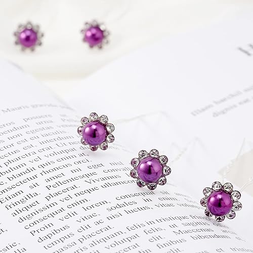 Miniatura 8 de QIUTIMIY Paquete de 20 horquillas de cristal con diamantes de imitación para novia, boda, mujer, accesorios de joyería para el cabello, con