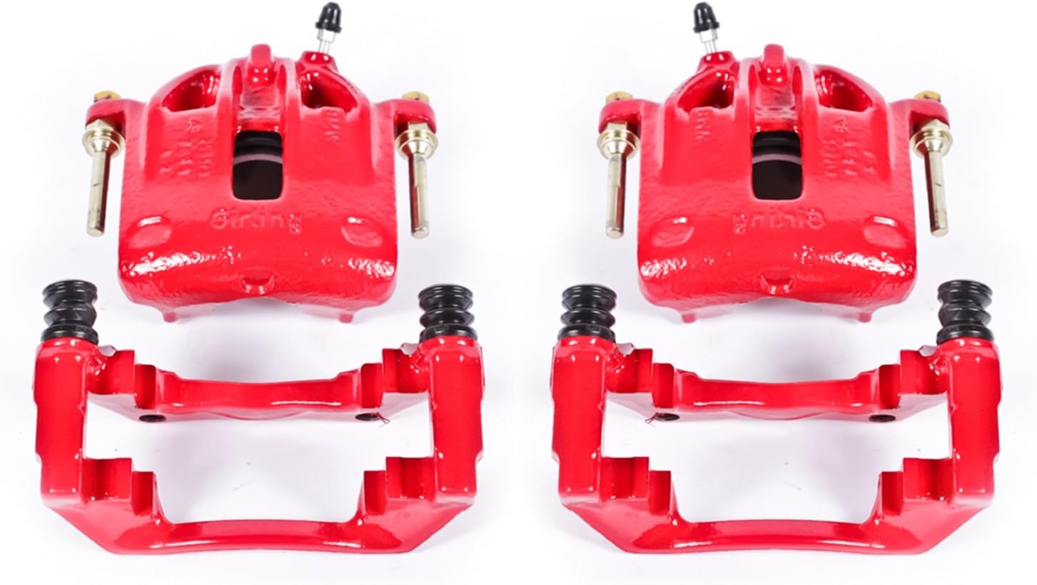 Power Stop Front S1138 Pair of High-Temp Red Powder Coated Calipers For BMW 3, BMW 3, BMW 325, BMW 325e, BMW 325es, BMW 325i, BMW 325iX, BMW 325is [Model Specific]