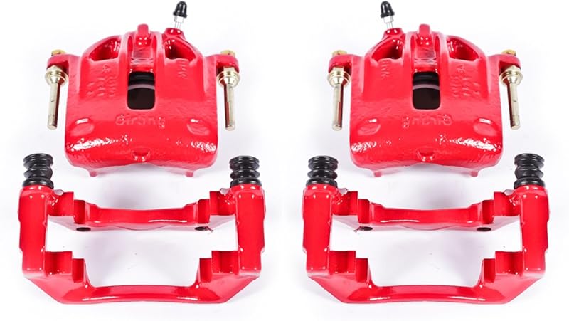 Par de pinças de freio dianteiras PowerStop vermelhas para BMW E30 – S1138