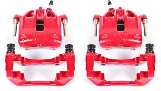 Front S1138 Pair of High-Temp Red Powder Coated Calipers For BMW 3, BMW 3, BMW 325, BMW 325e, BMW 325es, BMW 325i, BMW 325iX, BMW 325is [Model Specific]