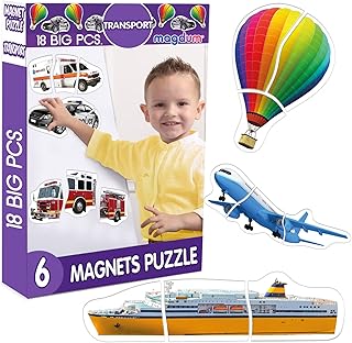 magdum Puzzle magnetyczne dla dzieci w wieku 2-4 lat, puzzle dla małych dzieci w wieku 3 lat, puzzle dla niemowląt, zwierzęta, magnesy do lodówki - duże puzzle dla małych dzieci - puzzle edukacyjne dla dzieci w wieku 3 lat - puzzle dla niemowląt